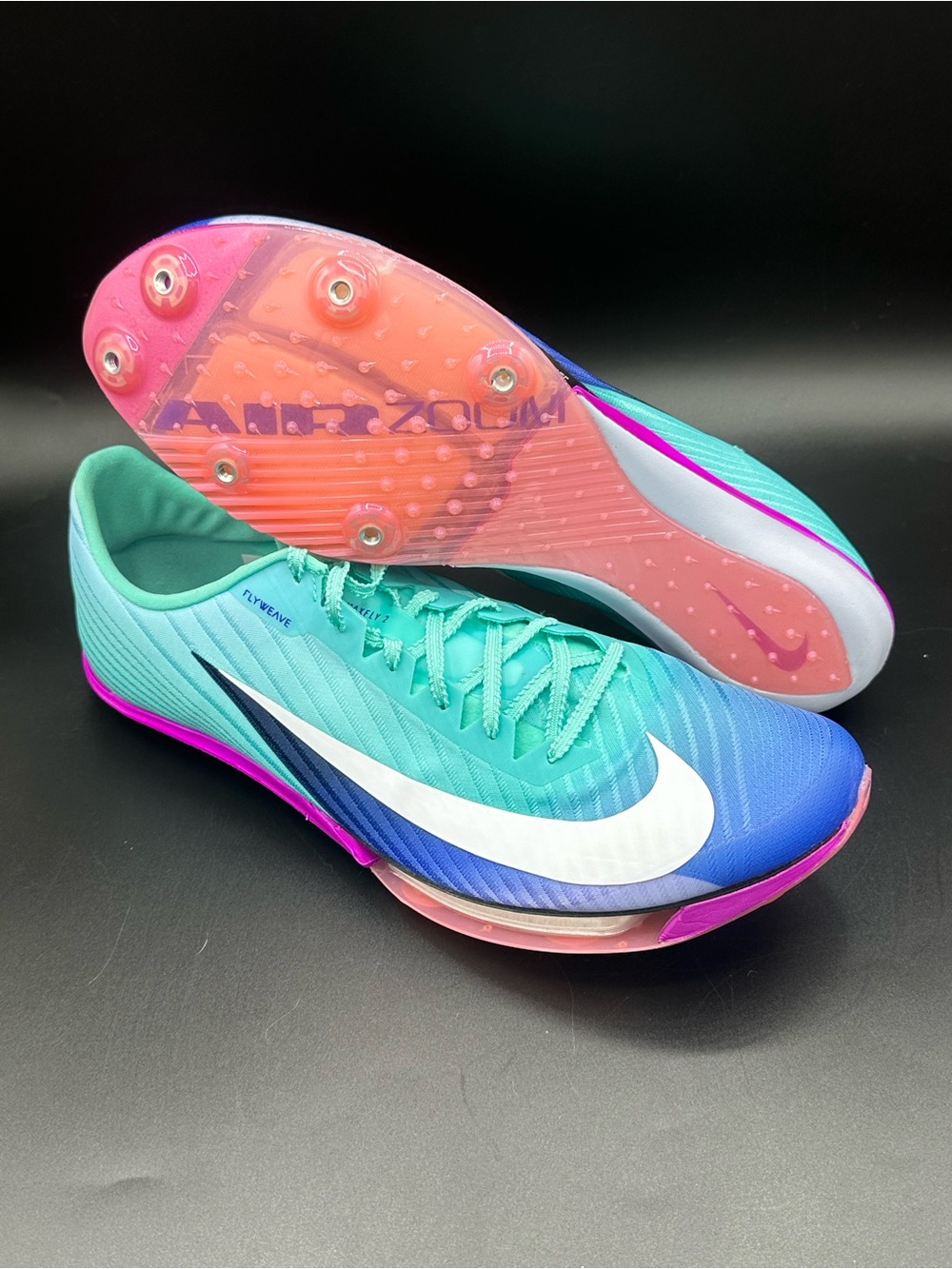 Nike Maxfly 2 RSG Turquoise Track & Field Sprinting Spikes IO0309-300 Size 12.5
